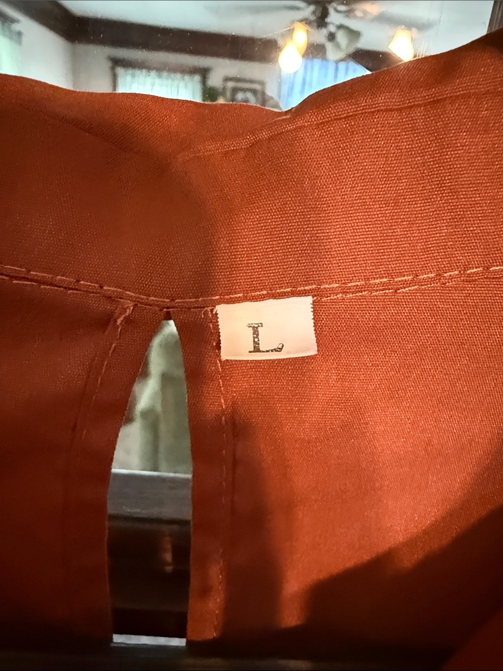 Terracotta Rust Lace Up Corset Mini Dress Long Sleeve Open Back Women Large - Picture 2 of 6